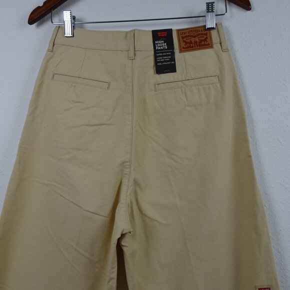 Levi's Wide Leg Pants Women's Size 27x32 Beige Pleated High Rise Loose Fit - Picture 6 of 11